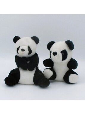 Imperial Toys Panda Bean Bag Plush & Unbranded Panda Bear 8" Soft Toy Duo